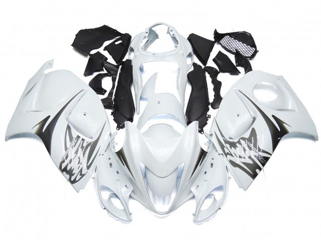 Aftermarket 2008-2019 Gloss White with Silver Style Suzuki GSXR 1300 Motorcycle Fairing Aftermarket 2008-2019 Gloss White with Silver Style Suzuki GSXR 1300 Motorcycle Fairing