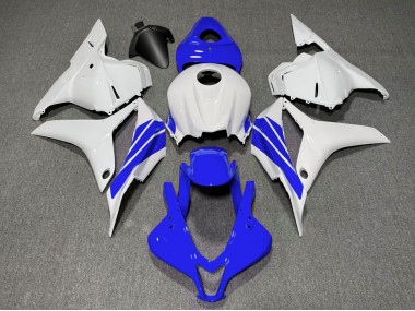 Aftermarket 2009-2012 Dark Blue and White Side Stripe Honda CBR600RR Motorcycle Fairing