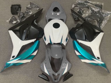 Aftermarket 2009-2012 Gloss Grey White and Light Blue Honda CBR600RR Motorcycle Fairing