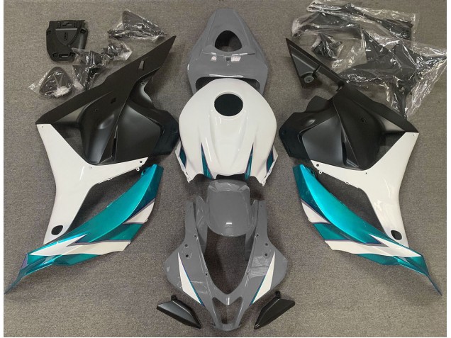 Aftermarket 2009-2012 Gloss Grey White and Light Blue Honda CBR600RR Motorcycle Fairing