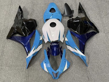 Aftermarket 2009-2012 Light Blue and White Honda CBR600RR Motorcycle Fairing
