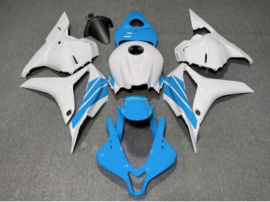 Aftermarket 2009-2012 Light Blue and White Side Stripe Honda CBR600RR Motorcycle Fairing