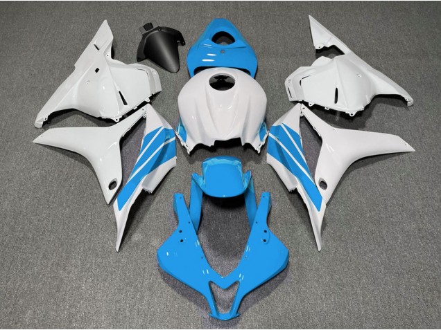 Aftermarket 2009-2012 Light Blue and White Side Stripe Honda CBR600RR Motorcycle Fairing Aftermarket 2009-2012 Light Blue and White Side Stripe Honda CBR600RR Motorcycle Fairing