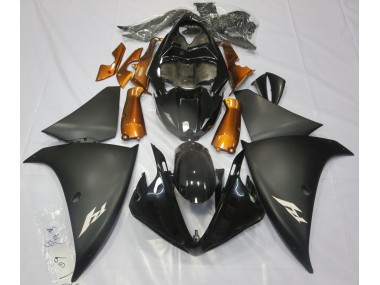 Aftermarket 2009-2012 Matte Black & Orange Yamaha R1 Motorcycle Fairing