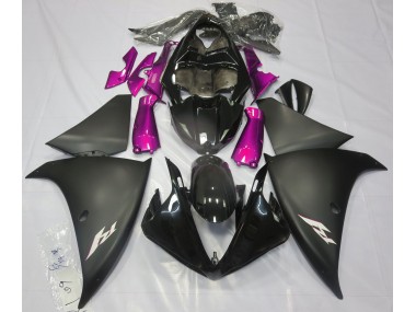 Aftermarket 2009-2012 Matte Black & Pink Yamaha R1 Motorcycle Fairing