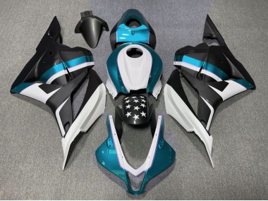 Aftermarket 2009-2012 Matte Black and Light Blue Star Honda CBR600RR Motorcycle Fairing