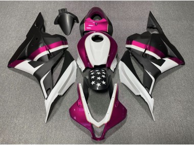 Aftermarket 2009-2012 Matte Black and Pink Star Honda CBR600RR Motorcycle Fairing