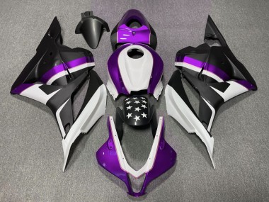 Aftermarket 2009-2012 Matte Black and Purple Star Honda CBR600RR Motorcycle Fairing