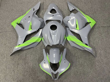 Aftermarket 2009-2012 Nardo Gray and Green Honda CBR600RR Motorcycle Fairing