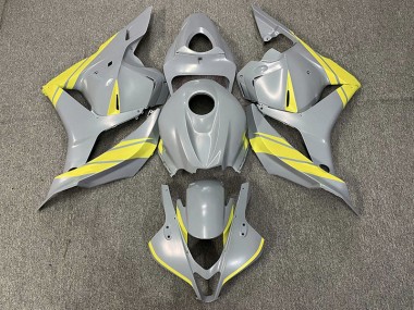 Aftermarket 2009-2012 Nardo Gray and Yellow Honda CBR600RR Motorcycle Fairing