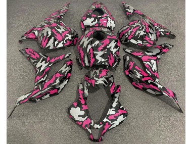 Aftermarket 2009-2012 Pink and Silver Camo Honda CBR600RR Motorcycle Fairing