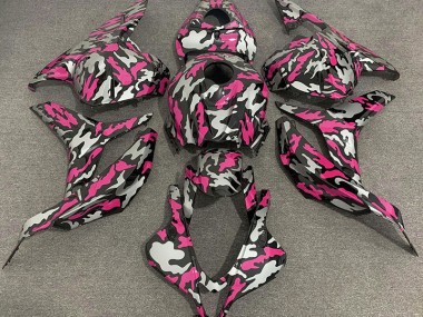 Aftermarket 2009-2012 Pink and Silver Camo Honda CBR600RR Motorcycle Fairing