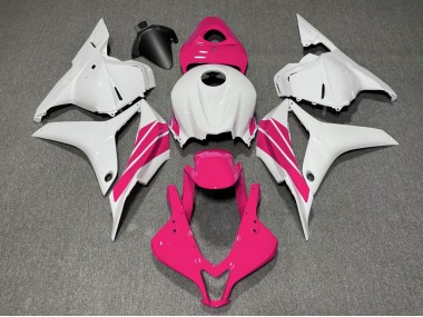 Aftermarket 2009-2012 Pink and White Side Stripe Honda CBR600RR Motorcycle Fairing