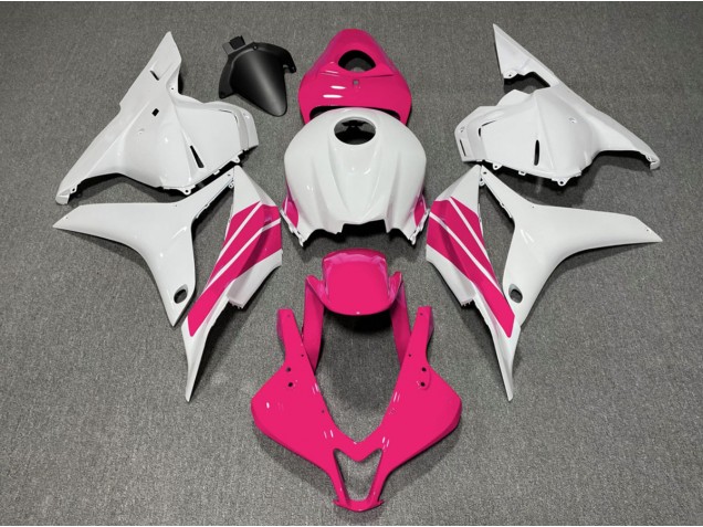 Aftermarket 2009-2012 Pink and White Side Stripe Honda CBR600RR Motorcycle Fairing