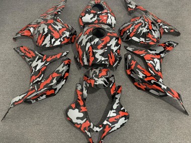 Aftermarket 2009-2012 Red Grey Camo Honda CBR600RR Motorcycle Fairing