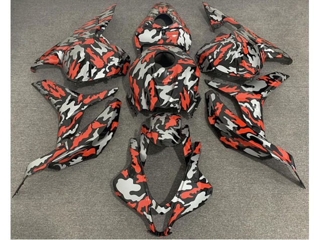 Aftermarket 2009-2012 Red Grey Camo Honda CBR600RR Motorcycle Fairing
