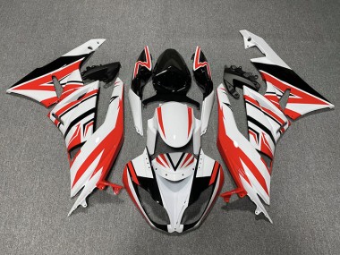 Aftermarket 2009-2012 Red White and Black Zag Kawasaki ZX6R Motorcycle Fairing