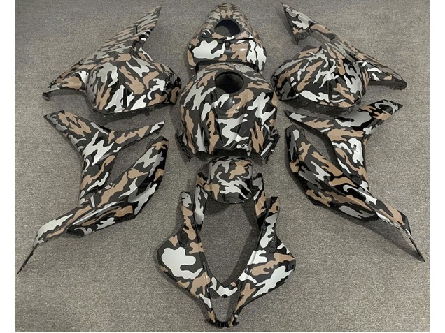 Aftermarket 2009-2012 Tan and Silver Camo Honda CBR600RR Motorcycle Fairing Aftermarket 2009-2012 Tan and Silver Camo Honda CBR600RR Motorcycle Fairing