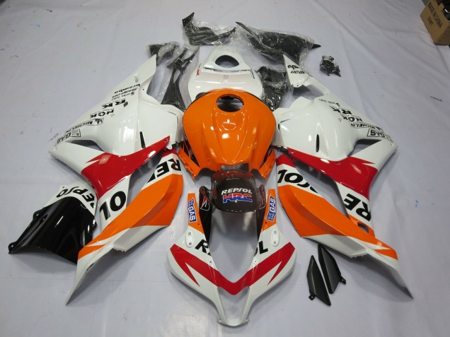 Aftermarket 2009-2012 White Repsol Honda CBR600RR Motorcycle Fairing