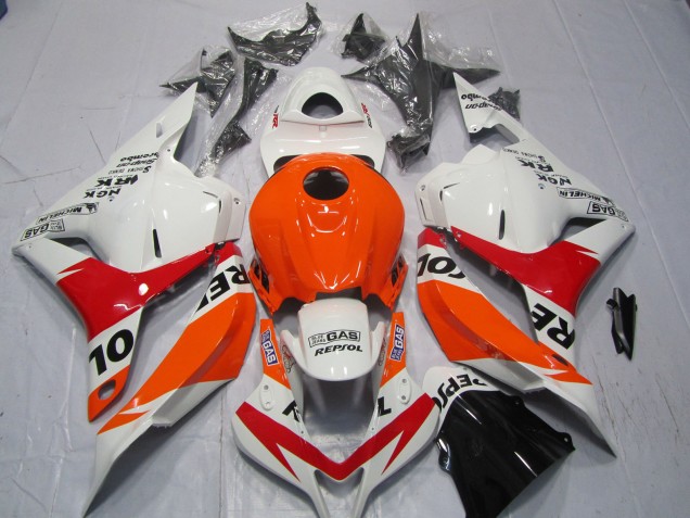 Aftermarket 2009-2012 White and Red Repsol Honda CBR600RR Motorcycle Fairing