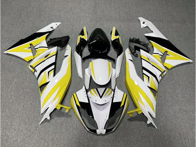 Aftermarket 2009-2012 Yellow White and Black Zag Kawasaki ZX6R Motorcycle Fairing Aftermarket 2009-2012 Yellow White and Black Zag Kawasaki ZX6R Motorcycle Fairing