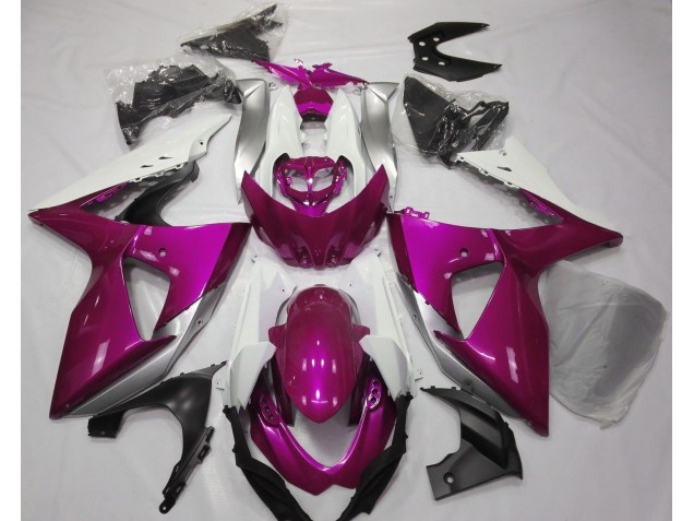 Aftermarket 2009-2016 Gloss Pink & White Suzuki GSXR 1000 Motorcycle Fairing Aftermarket 2009-2016 Gloss Pink & White Suzuki GSXR 1000 Motorcycle Fairing