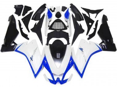 Aftermarket 2010-2015 Gloss White & Blue Aprilia RSV4 1000 Motorcycle Fairing