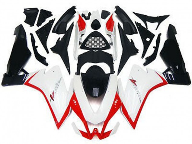 Aftermarket 2010-2015 Gloss White & Red Aprilia RSV4 1000 Motorcycle Fairing