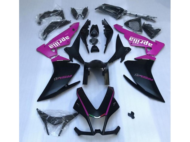Aftermarket 2010-2015 Matte Black & Pink Aprilia RSV4 1000 Motorcycle Fairing