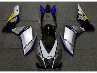 Aftermarket 2010-2015 Silver Pirelli & Blue Aprilia RSV4 1000 Motorcycle Fairing