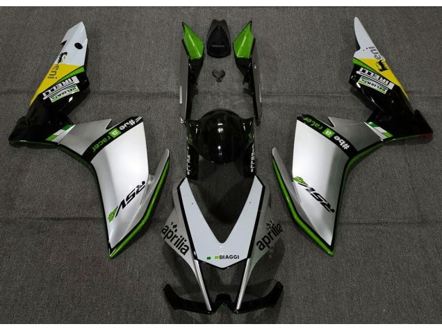 Aftermarket 2010-2015 Silver Pirelli & Green Aprilia RSV4 1000 Motorcycle Fairing Aftermarket 2010-2015 Silver Pirelli & Green Aprilia RSV4 1000 Motorcycle Fairing