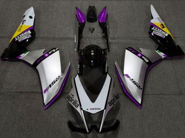 Aftermarket 2010-2015 Silver Pirelli & Purple Aprilia RSV4 1000 Motorcycle Fairing