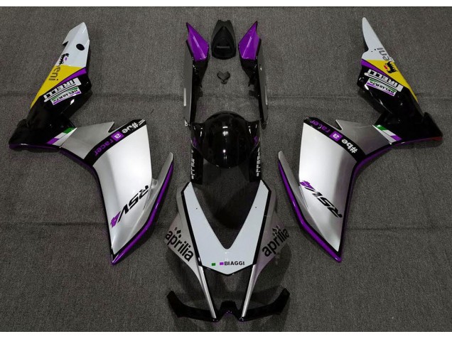 Aftermarket 2010-2015 Silver Pirelli & Purple Aprilia RSV4 1000 Motorcycle Fairing Aftermarket 2010-2015 Silver Pirelli & Purple Aprilia RSV4 1000 Motorcycle Fairing