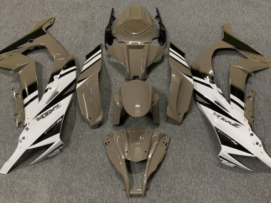 Aftermarket 2011-2015 Gloss Brown & White Kawasaki ZX10R Motorcycle Fairing