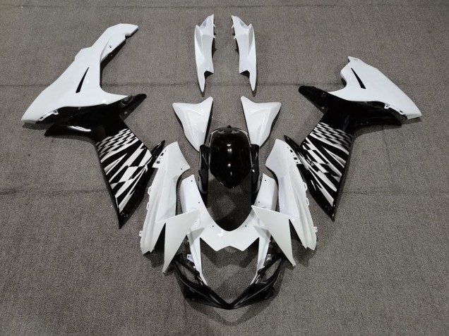 Aftermarket 2011-2020 Black White and Silver Suzuki GSXR 600-750 Motorcycle Fairing