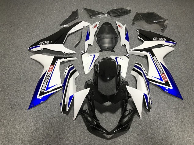 Aftermarket 2011-2020 Blue Black and White writing Suzuki GSXR 600-750 Motorcycle Fairing Aftermarket 2011-2020 Blue Black and White writing Suzuki GSXR 600-750 Motorcycle Fairing