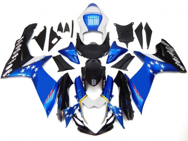 Aftermarket 2011-2020 Blue Style With Red Stars Suzuki GSXR 600-750 Motorcycle Fairing Aftermarket 2011-2020 Blue Style With Red Stars Suzuki GSXR 600-750 Motorcycle Fairing