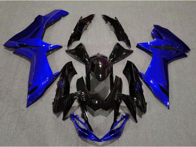 Aftermarket 2011-2020 Gloss Black and Aqua Blue Suzuki GSXR 600-750 Motorcycle Fairing