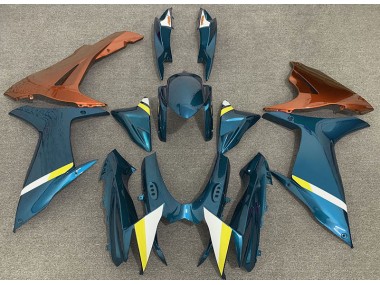 Aftermarket 2011-2020 Gloss Light Blue and Orange Suzuki GSXR 600-750 Motorcycle Fairing