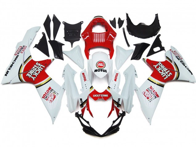 Aftermarket 2011-2020 Lucky Strike with Gold Circle Suzuki GSXR 600-750 Motorcycle Fairing Aftermarket 2011-2020 Lucky Strike with Gold Circle Suzuki GSXR 600-750 Motorcycle Fairing