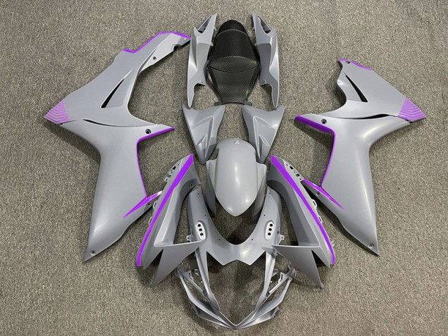 Aftermarket 2011-2020 Matte Nardo Gray & Purple Accents Suzuki GSXR 600-750 Motorcycle Fairing Aftermarket 2011-2020 Matte Nardo Gray & Purple Accents Suzuki GSXR 600-750 Motorcycle Fairing