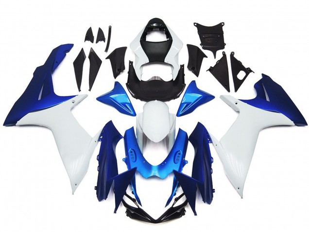Aftermarket 2011-2020 Plain White and Blue Style Kit Suzuki GSXR 600-750 Motorcycle Fairing