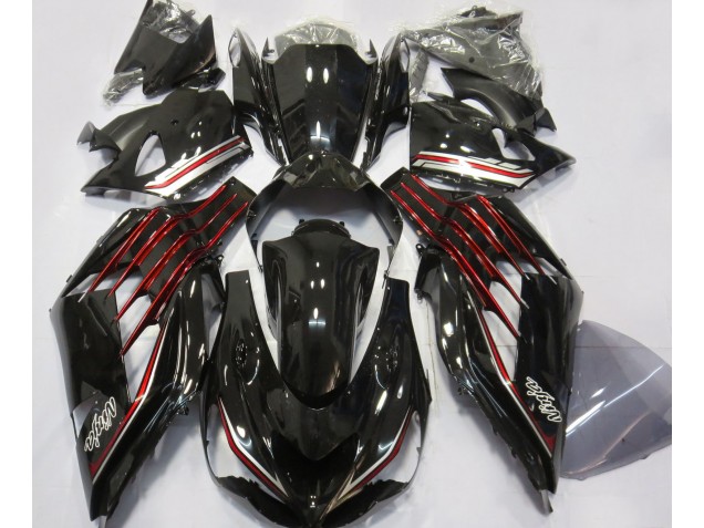 Aftermarket 2012-2019 Gloss Black & Red Kawasaki ZX14R Motorcycle Fairing Aftermarket 2012-2019 Gloss Black & Red Kawasaki ZX14R Motorcycle Fairing