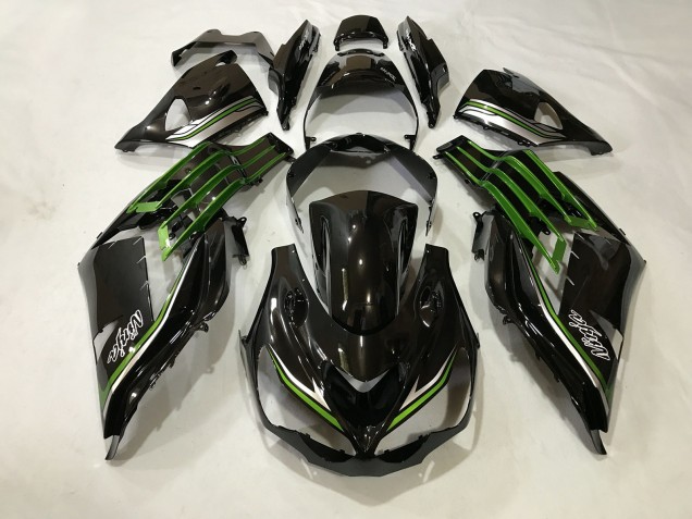 Aftermarket 2012-2019 Gloss Black and Slime Green Kawasaki ZX14R Motorcycle Fairing Aftermarket 2012-2019 Gloss Black and Slime Green Kawasaki ZX14R Motorcycle Fairing