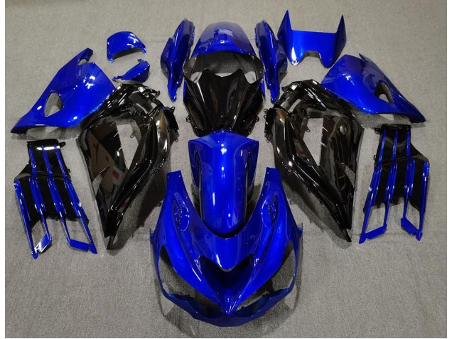Aftermarket 2012-2019 Gloss Blue and Black Kawasaki ZX14R Motorcycle Fairing Aftermarket 2012-2019 Gloss Blue and Black Kawasaki ZX14R Motorcycle Fairing
