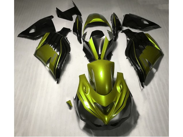 Aftermarket 2012-2019 Gloss Yellow and Black Kawasaki ZX14R Motorcycle Fairing Aftermarket 2012-2019 Gloss Yellow and Black Kawasaki ZX14R Motorcycle Fairing