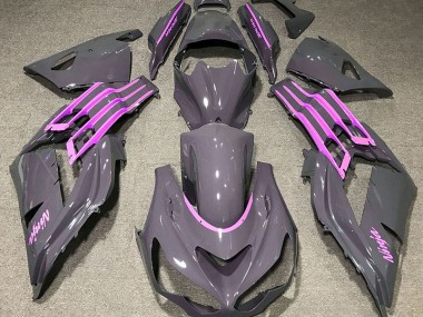 Aftermarket 2012-2019 Nardo Gray & Pink Kawasaki ZX14R Motorcycle Fairing