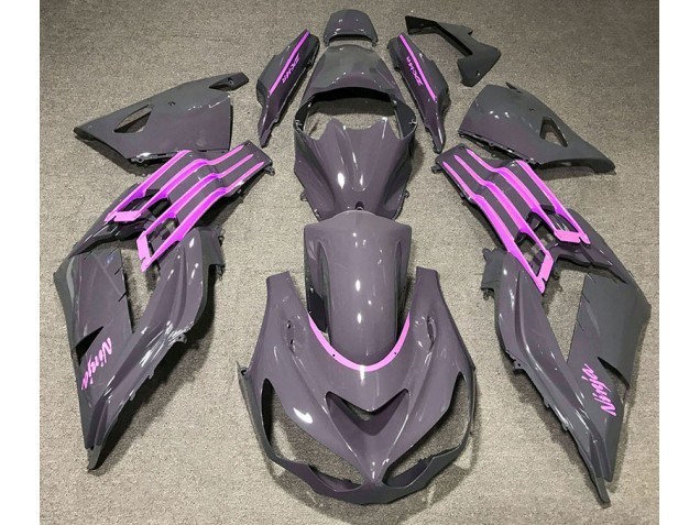 Aftermarket 2012-2019 Nardo Gray & Pink Kawasaki ZX14R Motorcycle Fairing Aftermarket 2012-2019 Nardo Gray & Pink Kawasaki ZX14R Motorcycle Fairing