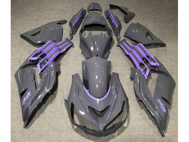 Aftermarket 2012-2019 Nardo Gray & Purple Kawasaki ZX14R Motorcycle Fairing Aftermarket 2012-2019 Nardo Gray & Purple Kawasaki ZX14R Motorcycle Fairing
