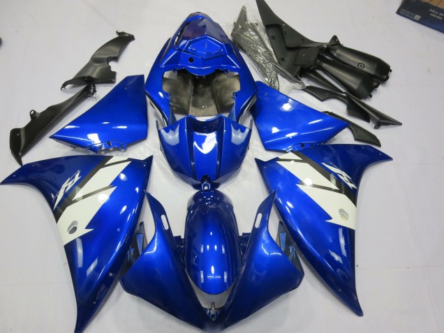 Aftermarket 2013-2014 Blue and White Yamaha R1 Motorcycle Fairing